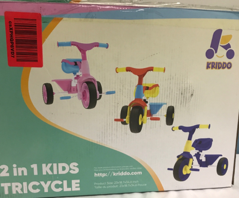 Kriddo 2 In 1 Kids Tricycle