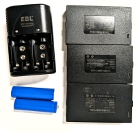 3 Lithium-Ion Battery Packs + 2 Round Unmarked Batteries+ EBL Universal Battery Charger for AA/AAA NI-MH NI-CD & 9Volt Batteries