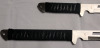 New - Dual Sword Vented Blade Ninja Sword Set with Over Shoulder Blade Holder . Swords measure 18" & 27" Long - 2