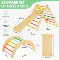 New Beright 5 In1 Pikler Triangle Gym, Foldable Climbing Triangle Ladder Toys with Ramp