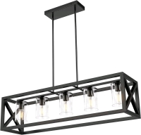 Espird Farmhouse Chandelier Rectangle Black - EP-P-001