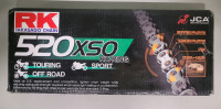 New - RK Takasago Chain 520XSO RX-Ring RX Sealed Ring Chain for Motorcycles