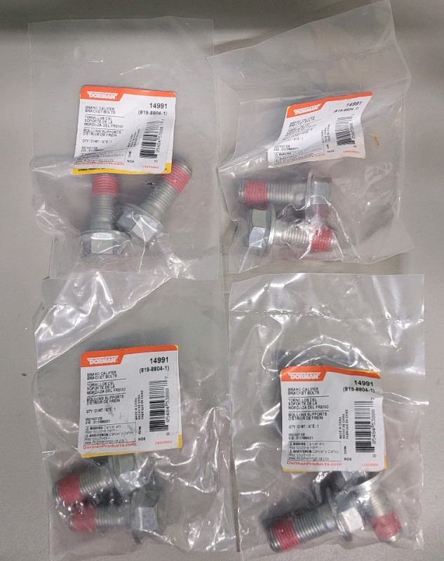 New - Dorman Brake Caliper Bracket Bolts , Part # 14991 . Four (4) Packs of 2