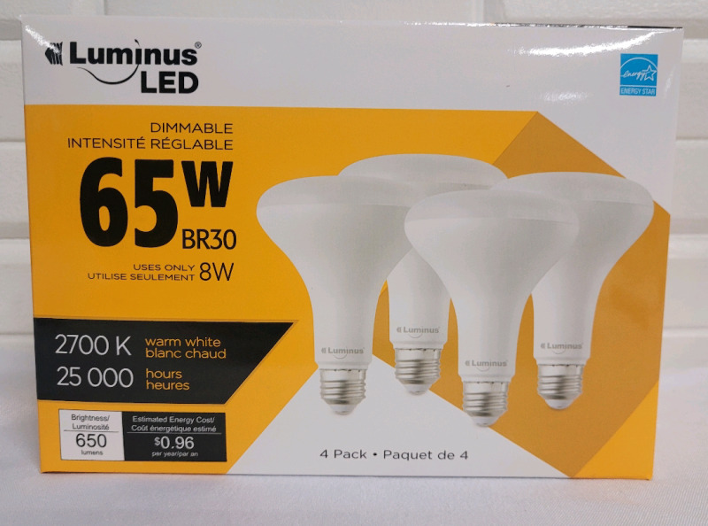 New - 65W Luminus LED Wide Flood Lights , Dimmable , 4-Pack