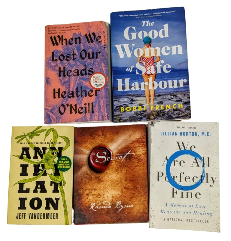 BOOKS & NOVELS: Annihilation, The Secret, We Are All Perfectly Fine, The Good Women of Safe Harbour, When We Lost Our Heads