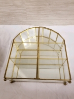Mirrored glass and brass display case