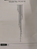 New Long Hanging Chandelier Model PC0018 - Black