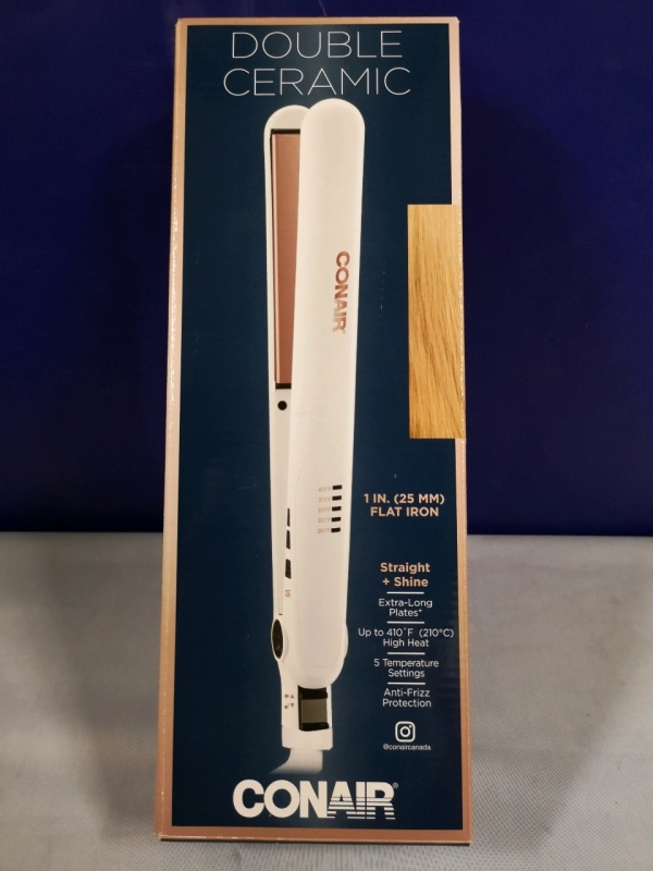 New Conair Double Ceramic Hair Straightener 1"