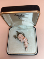 925 Sterling Fine Carved Pink Coral Pendant Necklace