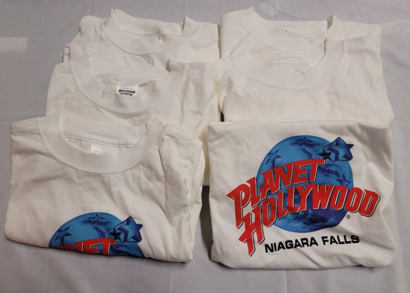 New - Six (6) Planet Hollywood Niagara Falls T-Shirts , Size Medium