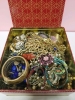 Cookie tin full of vintage to modern jewelry