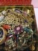 Cookie tin full of vintage to modern jewelry - 3