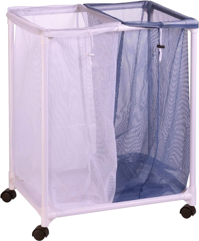 Honey-Can-Do 2 Bag Mesh Laundry Hamper on Wheels