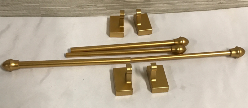 2 New Magnetic Curtain Rods 18 inch wide for metal doors