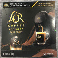 10 New L'OR Single Serve Coffee Capsules Dark Roast