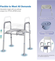 New Eillion Raised Toilet Seat with Handles