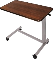 New Vaunn Medical Adjustable Overbed Bedside Table with Wheels