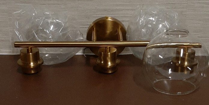 Bronze Light Fixture for the Bathroom 20.5 inches long with Globes on