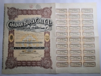 Vintage 1922 CANADIAN BLOCK COAL CY. LD. Anonimous Society Capitol Shares Stock Certificate
