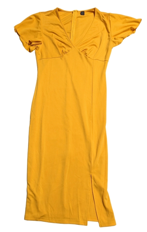 New Ruffled Short Sleeves Dress Size XL