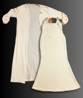 New Shein SXY 2-Piece Cream Ribbed Sleeveless Dress with Matching Long Sleeve Over Coat (Size Large)