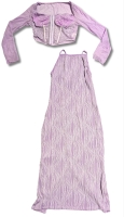 New Lovely Lavender Long Strappy Sleeveless Dress & Lacey Long Sleeve Corset (Size Large)