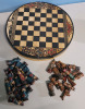 Two (2) Small Travel Wood Chess Cases with Pieces , Both Complete - 2