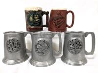 5 Vintage Tankards: USA Bicentennial, Montana, Mariner's Inn & More