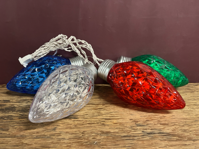 8 Assorted Colours LED Plug In Christmas Lights - As Is