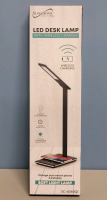 New - LED Soft Light Desk Lamp with Wireless Phone Charger . Sealed Box