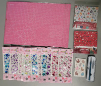 New - Hobby & Craft Lot : 18"&times;12" Cuttting Mat , Hobby Knife , Jewel Stickers , X-Mas Paper