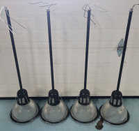 41.5" Glass Shade Industrial Ceiling Light Fixtures , Four (4) Lights