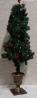 2 Four Foot Indoor or Oudoor Artificial Trees with Lights Will need to be shaped before use.