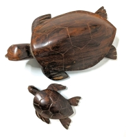 2 Vintage Wooden Sea Turtles