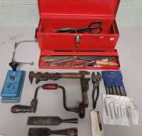 Vintage Tool Lot in Tool Box . See Photos for All Tools in Lot