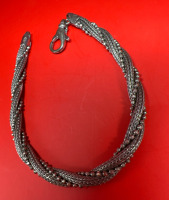 Gorgeous Sterling Siver Twisted Wheat Bead Bracelet