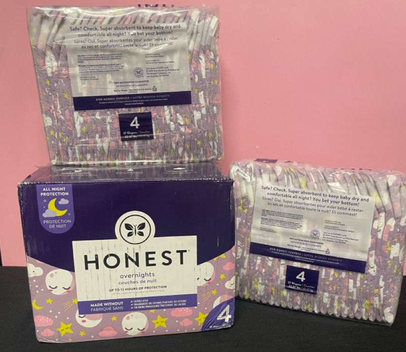 NEW 54 Honest Overnight Diapers