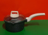 Carote Black Granite Saucepan with Easy Pour Edge and Glass Lid - 2