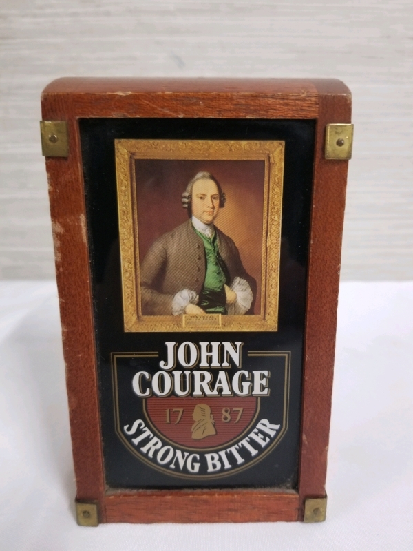 Vintage JOHN COURAGE wood pump cover