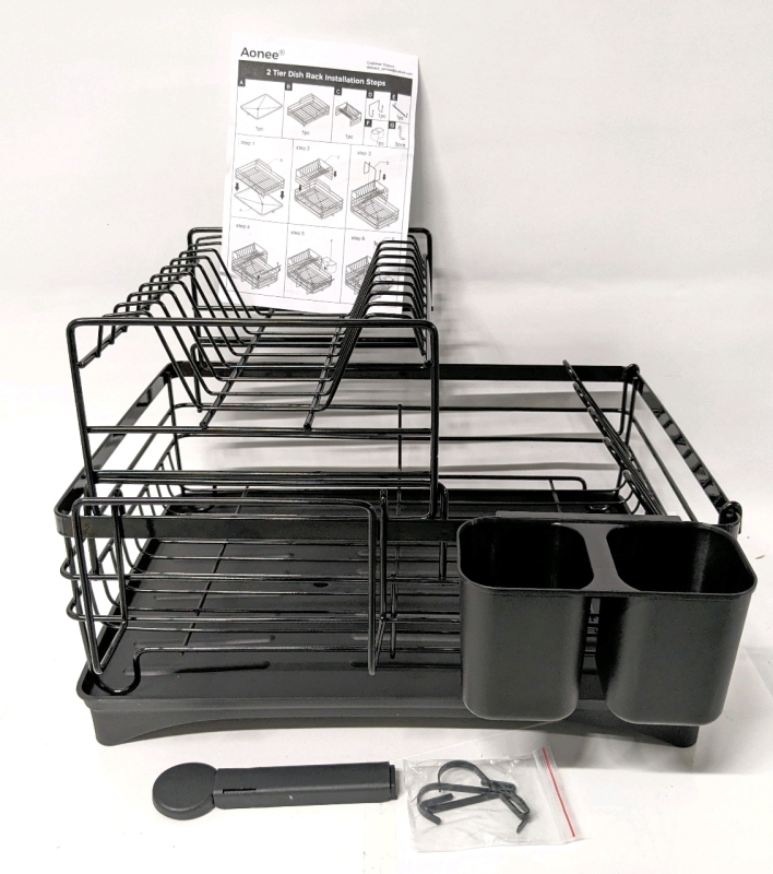 Aonee 2 Tier Dish Rack 16.3"D x 12"W x 10.4"H