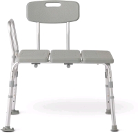 New Medline Guardian Transfer Bench with Back - Grey