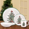 New - 16pc Christmas Dishes Dinnerware sets, Christmas Tree Ceramic Dinnerware Set for 4 - 3