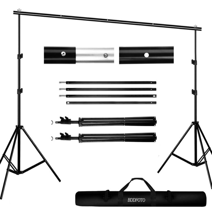 NEW Backdrop Stand Kit, BDDFOTO 6.5x10ft/2x3m Photography Adjustable Background Stand System with Canvas Bag