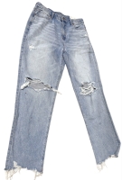 New American Eagle Strigid Curvy Mom Jeans Size 10 / 30W Light Destroy Wash / Standard