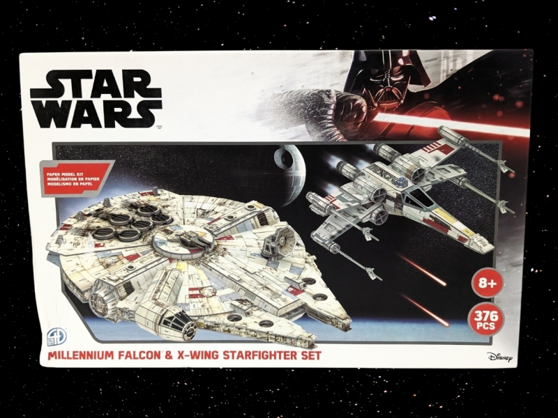 New STAR WARS Millennium Falcon & X-Wing Starfighter Set Paper Model Kit : 376 PCs