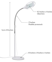 Brightech LightView Pro Magnifying Floor Lamp - Hands Free Magnifier with Bright LED Light
