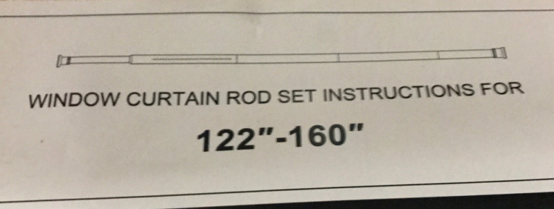 New Windows Curtain Rod Set 122&rdquo;-160&rdquo;