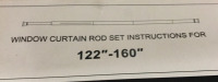 New Windows Curtain Rod Set 122&rdquo;-160&rdquo;