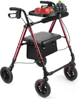 New Flyingjoy Red Lightweight Rollator with Tray