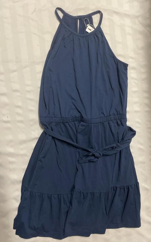 NEW Newshows Navy Blue Summer Ruffle Dress Size XL